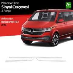 Volkswagen Transporter Uyumlu T6.1 Krom Sinyal Çerçevesi 2 Parça. 2020 Üze
