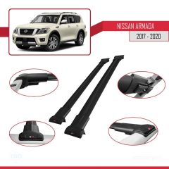 Nissan Armada Y62 2017-2020 Arası ile uyumlu FLY Model Ara Atkı Tavan Barı SİYAH