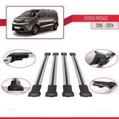 Toyota Proace 2016 ve Sonrası ile uyumlu FLY Model Ara Atkı Tavan Barı GRİ 4 ADET BAR