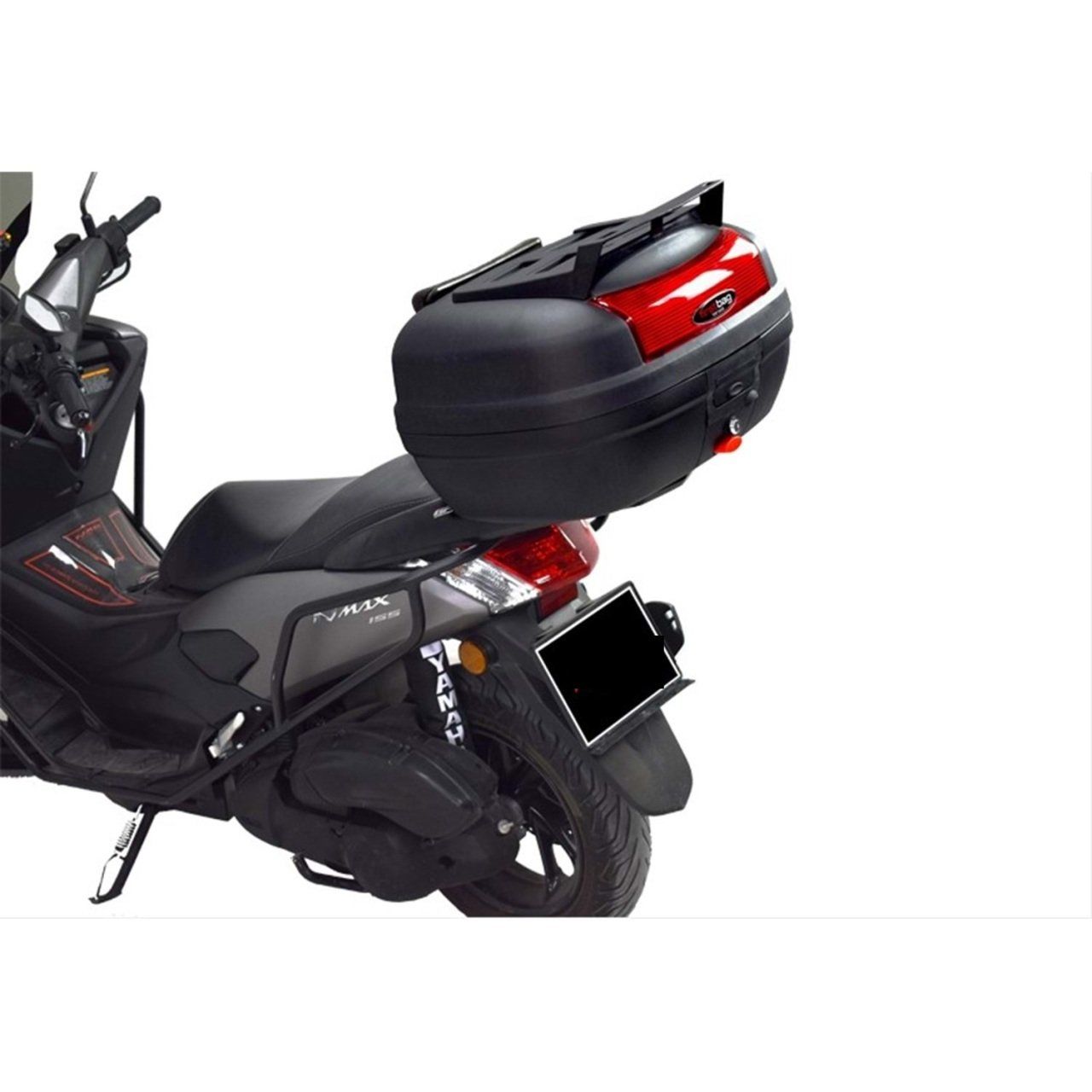 Motosiklet Çantası Uyumlu Bagajlı Firstbag 48 Litre, Siyah Kırmızı Reflektör, Pp