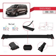 Toyota Proace 2016 ve Sonrası ile uyumlu FLY Model Ara Atkı Tavan Barı SİYAH 3 ADET BAR
