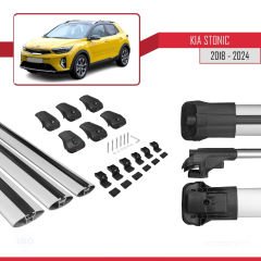 Kia Stonic 2018 ve Sonrası ile uyumlu ACE-1 Ara Atkı Tavan Barı GRİ 3 ADET BAR