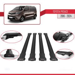Toyota Proace 2016 ve Sonrası ile uyumlu FLY Model Ara Atkı Tavan Barı SİYAH 4 ADET BAR