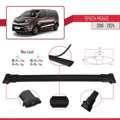Toyota Proace 2016 ve Sonrası ile uyumlu FLY Model Ara Atkı Tavan Barı SİYAH 4 ADET BAR
