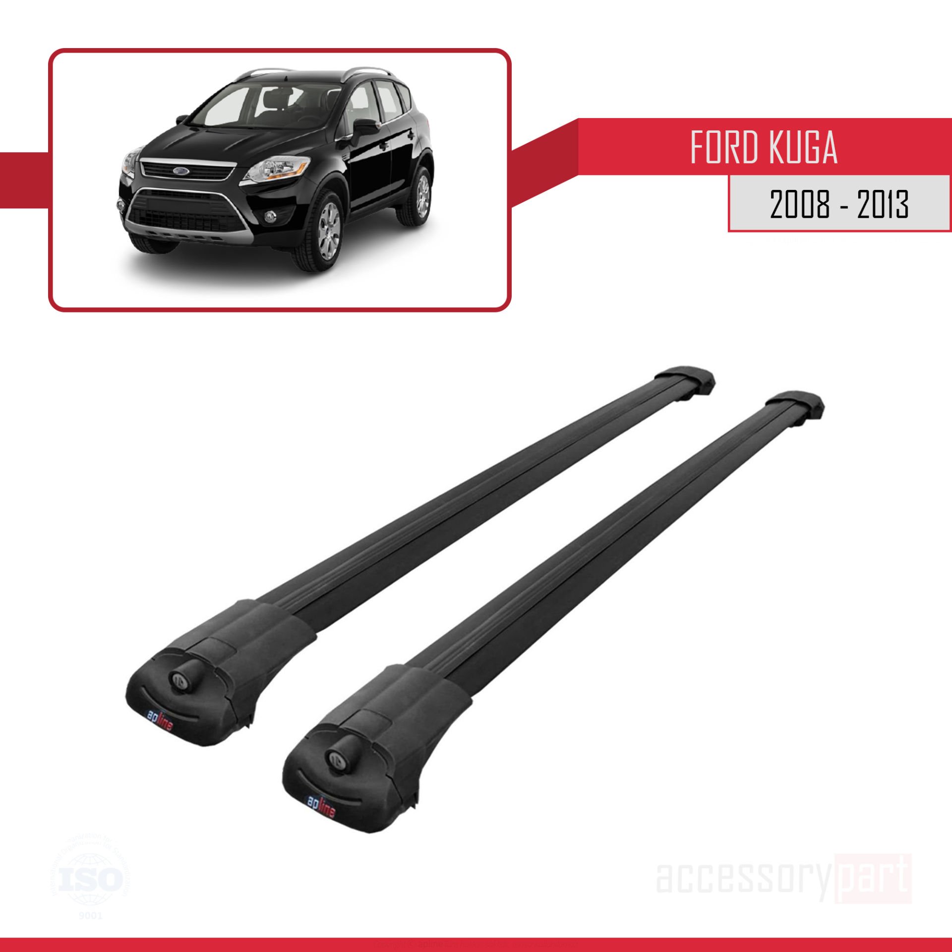 Ford Kuga 2008-2013 Arası ile uyumlu ACE-1 Ara Atkı Tavan Barı SİYAH
