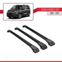 Toyota Proace City 2019-2022 Arası ile uyumlu ACE-1 Ara Atkı Tavan Barı SİYAH 3 ADET BAR