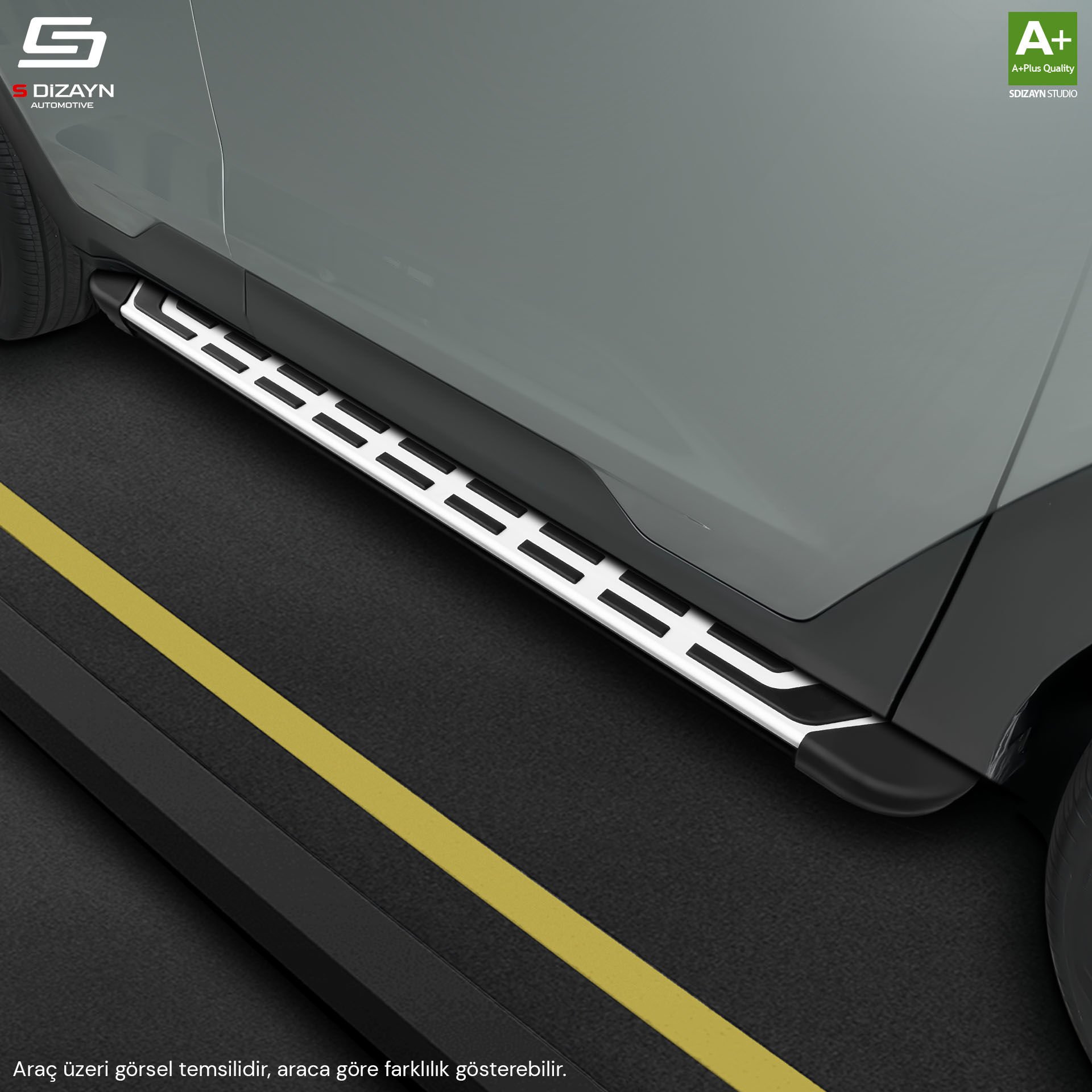 S-Dizayn VW Caddy 4 S-Plus Gri Yan Basamak 193 Cm 2020 Üzeri