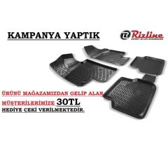 Volkswagen Caddy Uyumlu 2010-2015 3D Havuzlu Paspas Orjinal Rizline Drs