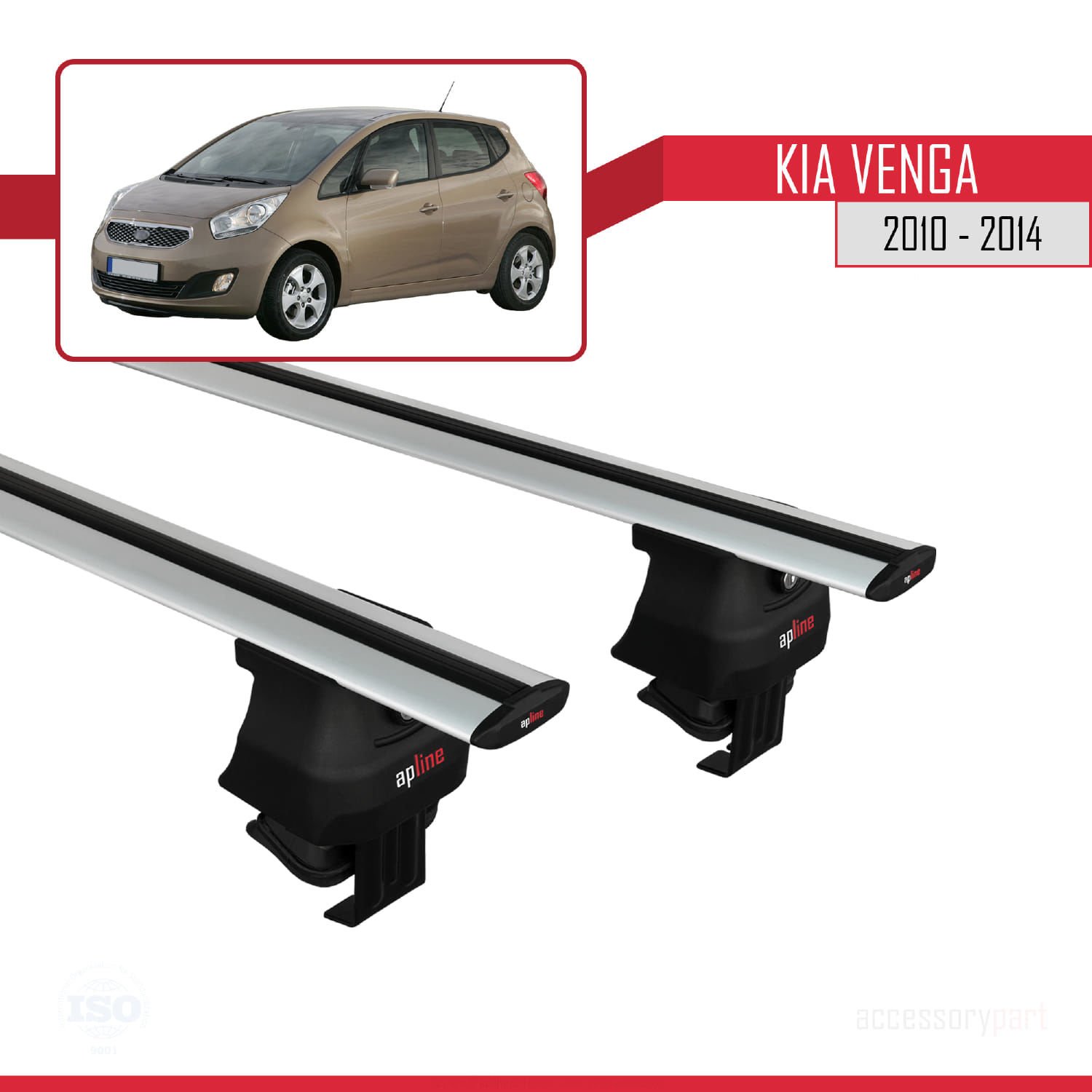 Kia Venga 2010-2014 Arası ile uyumlu ACE-4 Ara Atkı Tavan Barı GRİ