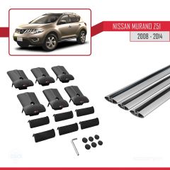 Nissan Murano (Z51) 2008-2014 Arası ile Uyumlu FLY Model Ara Atkı Tavan Barı GRİ 3 ADET BAR
