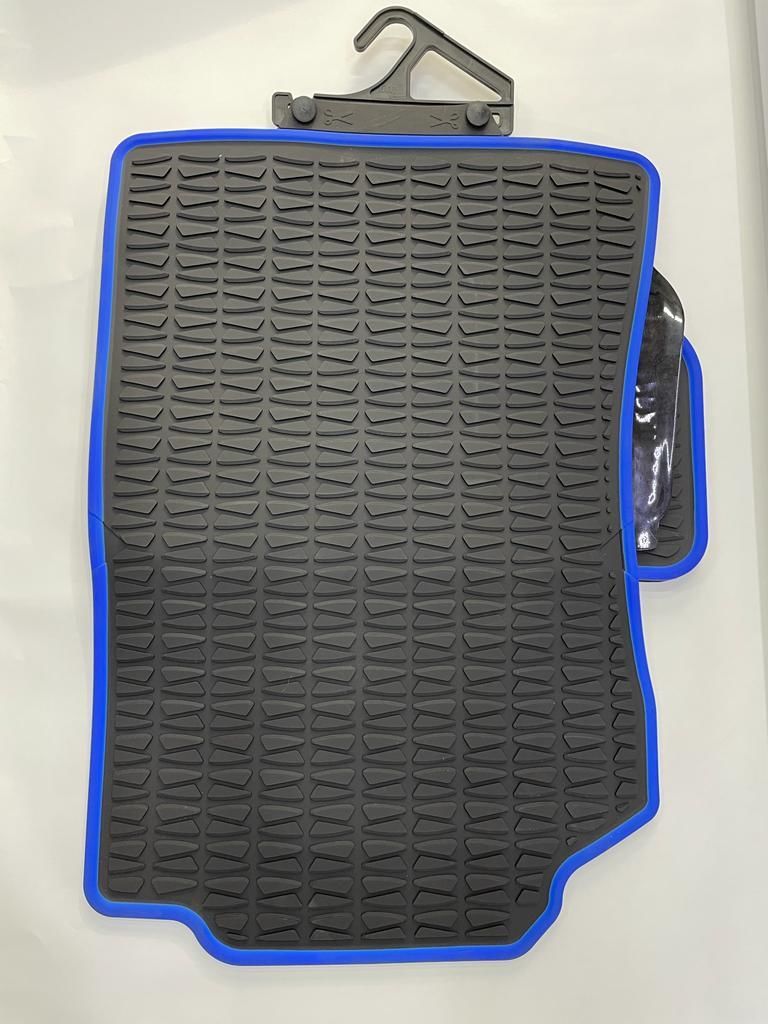 Bmw X3 Uyumlu Lüks Kauçuk Lateks Mavi Çizgili Siyah Paspas Parça