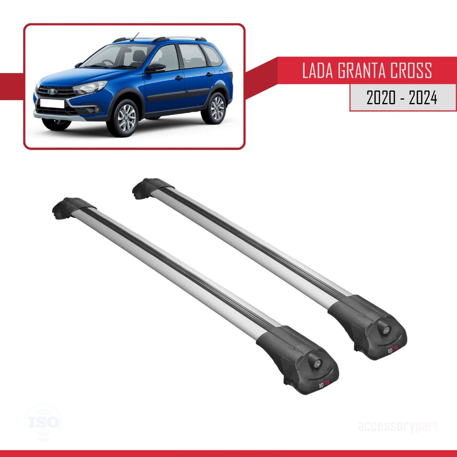 Lada Granta Cross 2020 ve Sonrası ile uyumlu ACE-1 Ara Atkı Tavan Barı GRİ