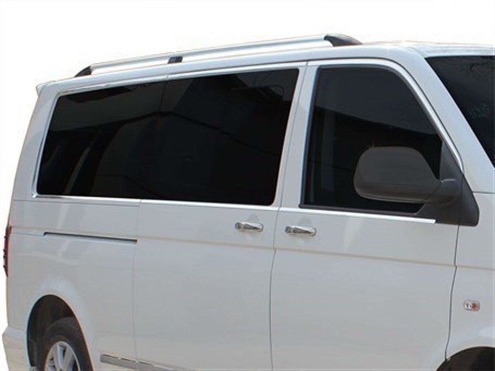 Transporter T6 Uyumlu Cam Çerçevesi 14 Parça Krom (K.Ş) Çift Sürgü 2015 Ve Sonrası