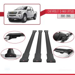 Chevrolet D-Max (RT50) 2012-2015 Arası ile Uyumlu FLY Model Ara Atkı Tavan Barı SİYAH 3 ADET BAR