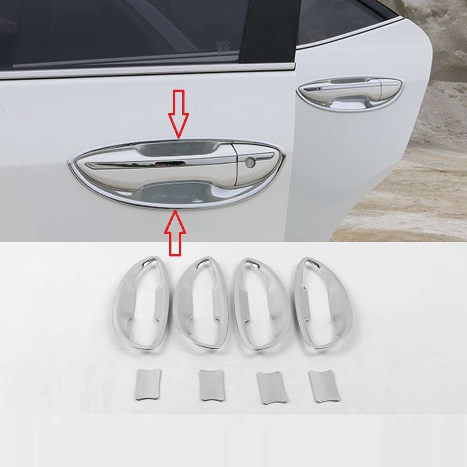 Toyota Corolla Uyumlu 2013 2018 Dış Kapı Kolu İç Kaplama ABS Krom Parça