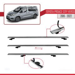 Toyota Proace City Verso 2019-2022 Arası ile uyumlu Basic Model Ara Atkı Tavan Barı GRİ 3 ADET