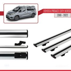 Toyota Proace City Verso 2019-2022 Arası ile uyumlu Basic Model Ara Atkı Tavan Barı GRİ 3 ADET