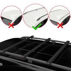 Toyota Proace City Verso 2019-2022 Arası ile uyumlu Basic Model Ara Atkı Tavan Barı SİYAH 3 ADET