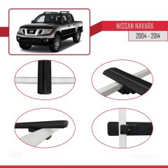 Nissan Navara 2004-2014 Arası ile uyumlu Basic Model Ara Atkı Tavan Barı SİYAH 3 ADET