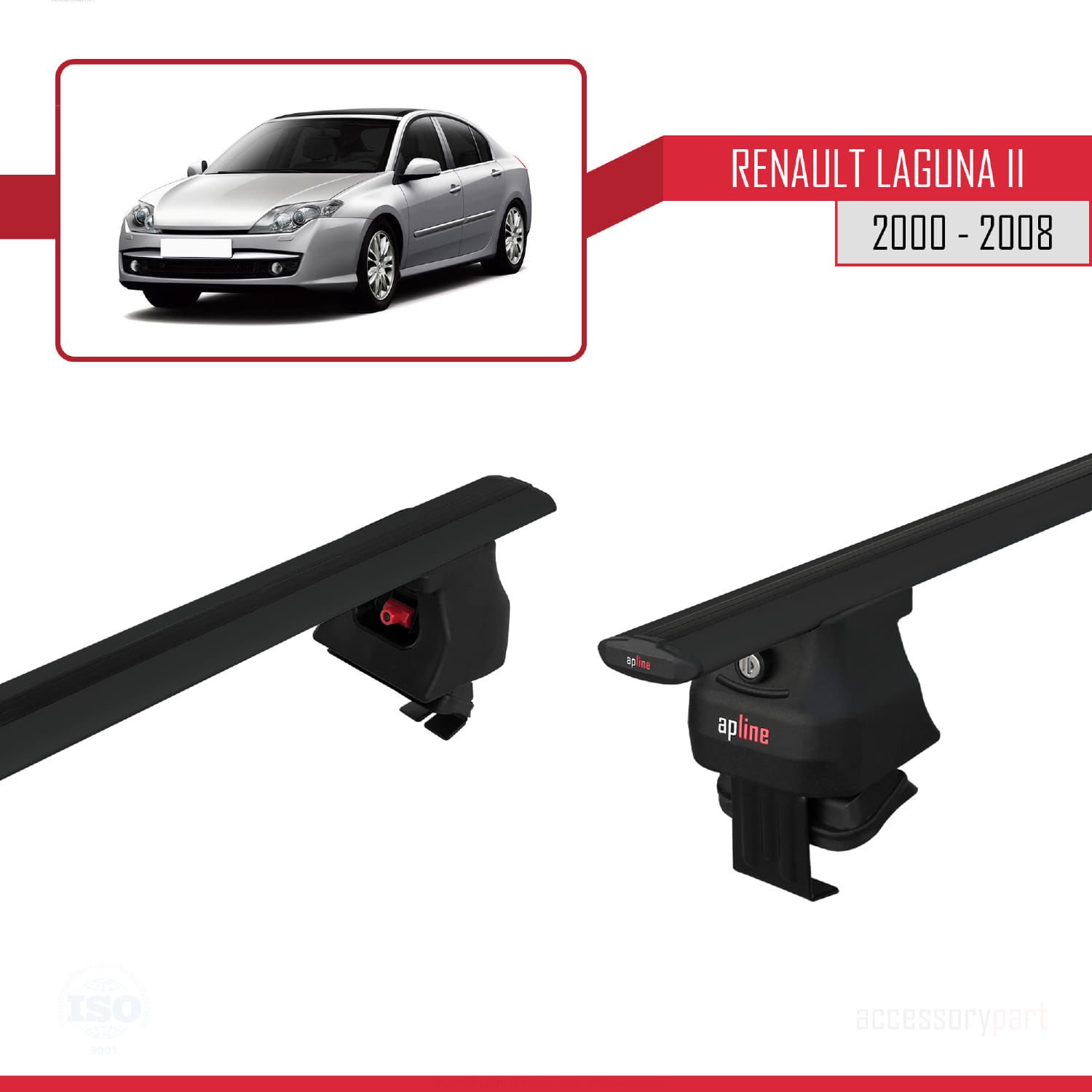 Renault Laguna II 2000-2008 Arası ile uyumlu ACE-4 Ara Atkı Tavan Barı SİYAH
