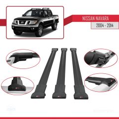 Nissan Navara 2004-2014 Arası ile Uyumlu FLY Model Ara Atkı Tavan Barı SİYAH 3 ADET BAR
