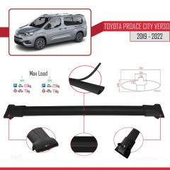 Toyota Proace City Verso 2019-2022 Arası ile Uyumlu FLY Model Ara Atkı Tavan Barı SİYAH