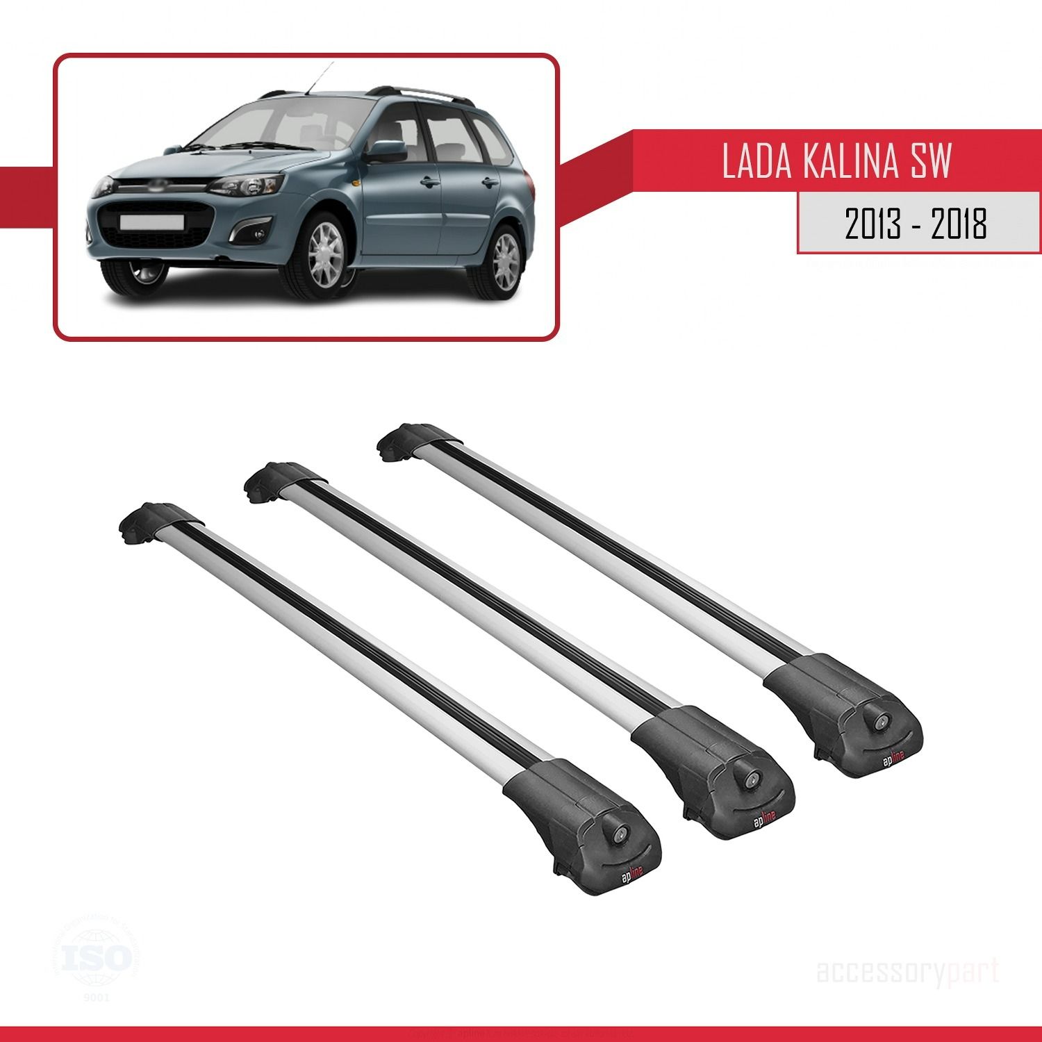 Lada Kalina SW 2013-2018 Arası ile uyumlu ACE-1 Ara Atkı Tavan Barı GRİ 3 ADET BAR