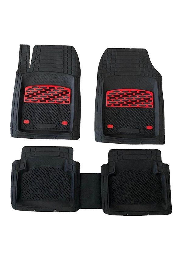 Safir Jeep Uyumlu Renegade Havuzlu Universal Paspas Krom Kırmızı Parça