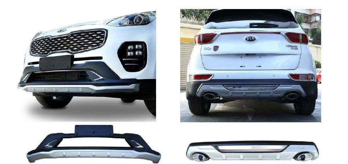 Kia Sportage Uyumlu Ön Ve Arka Koruma Difüzör -2015 Çift Çıkış Egzoz
