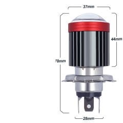 Motosiklet led xenon adet h4 çakarlı beyaz-amber-kırmızı / LAAM959