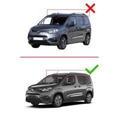 Toyota Proace City Verso 2023 ve Sonrası ile uyumlu HOOK Model Anahtar Kilitli Ara Atkı Tavan Barı GRİ