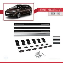 Renault Megane GRANDTOUR 2009-2015 Arası ile uyumlu Basic Model Ara Atkı Tavan Barı SİYAH 3 ADET