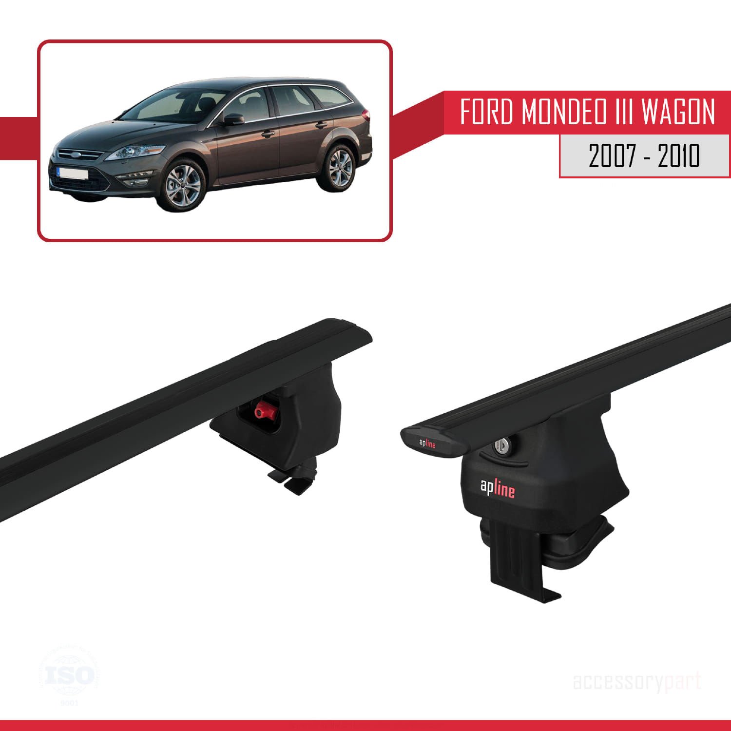 Ford Mondeo III Wagon 2007-2010 Arası ile uyumlu ACE-4 Ara Atkı Tavan Barı SİYAH