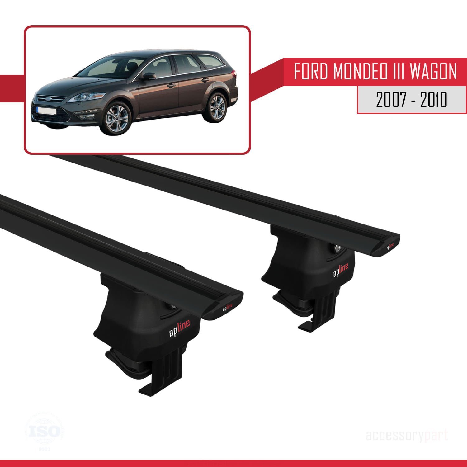 Ford Mondeo III Wagon 2007-2010 Arası ile uyumlu ACE-4 Ara Atkı Tavan Barı SİYAH