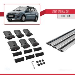 Lada Kalina SW 2013-2018 Arası ile Uyumlu FLY Model Ara Atkı Tavan Barı GRİ 3 ADET BAR