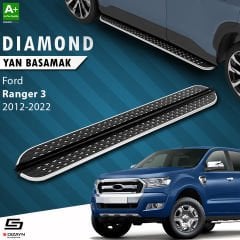 S-Dizayn Ford Ranger 3 Diamond Krom Yan Basamak 203 Cm 2012-2022