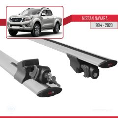 Nissan Navara 2014-2020 Arası ile uyumlu HOOK Model Anahtar Kilitli Ara Atkı Tavan Barı GRİ