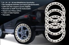 Seat Uyumlu 13 Jant At Desenli Lastik Yanağı Beyaz Renk 1 Takım 4 Adet