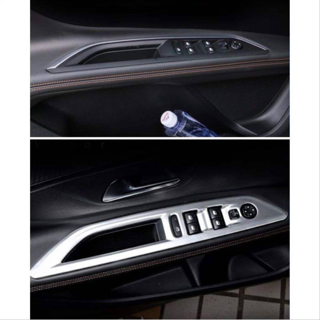 Peugeot 3008 Uyumlu 2016+ Kapı Kolçak Kaplaması Silver