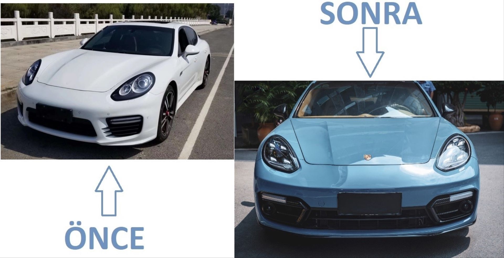 Panamera 2014-2016 Uyumlu İçin Full Facelift 2018 Gts Body Kit (Farlar Dahil)