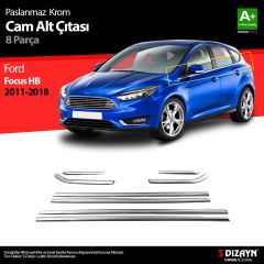 Ford Focus Uyumlu 3 Hatchback Krom Cam Çıtası 8 Parça 2011-2018