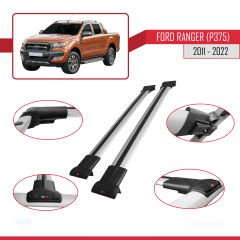 Ford Ranger 2011-2022 Arası ile Uyumlu FLY Model Ara Atkı Tavan Barı GRİ