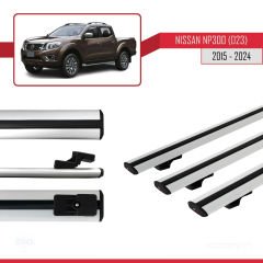 Nissan NP300 (D23) 2015 ve Sonrası ile uyumlu Basic Model Ara Atkı Tavan Barı GRİ 3 ADET