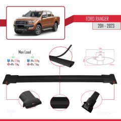 Ford Ranger 2011-2022 Arası ile Uyumlu FLY Model Ara Atkı Tavan Barı SİYAH 3 ADET BAR