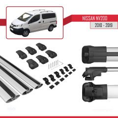 Nissan NV200 2010-2019 Arası ile uyumlu ACE-1 Ara Atkı Tavan Barı GRİ 3 ADET BAR