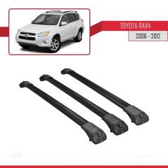 Toyota RAV4 2006-2012 Arası ile uyumlu ACE-1 Ara Atkı Tavan Barı SİYAH 3 ADET BAR