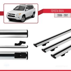 Toyota RAV4 2006-2012 Arası ile uyumlu Basic Model Ara Atkı Tavan Barı GRİ 3 ADET