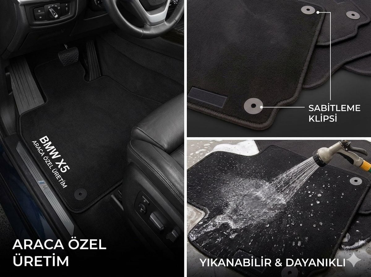 Volkswagen Golf Uyumlu 7 2013-2019 Araca Uyumlu Halı Paspas