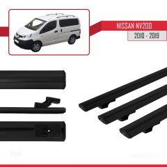 Nissan NV200 2010-2019 Arası ile uyumlu Basic Ara Atkı Tavan Barı SİYAH 3 ADET BAR