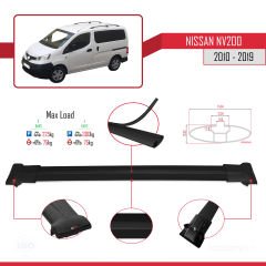 Nissan NV200 2010-2019 Arası ile uyumlu FLY Model Ara Atkı Tavan Barı SİYAH 4 ADET BAR